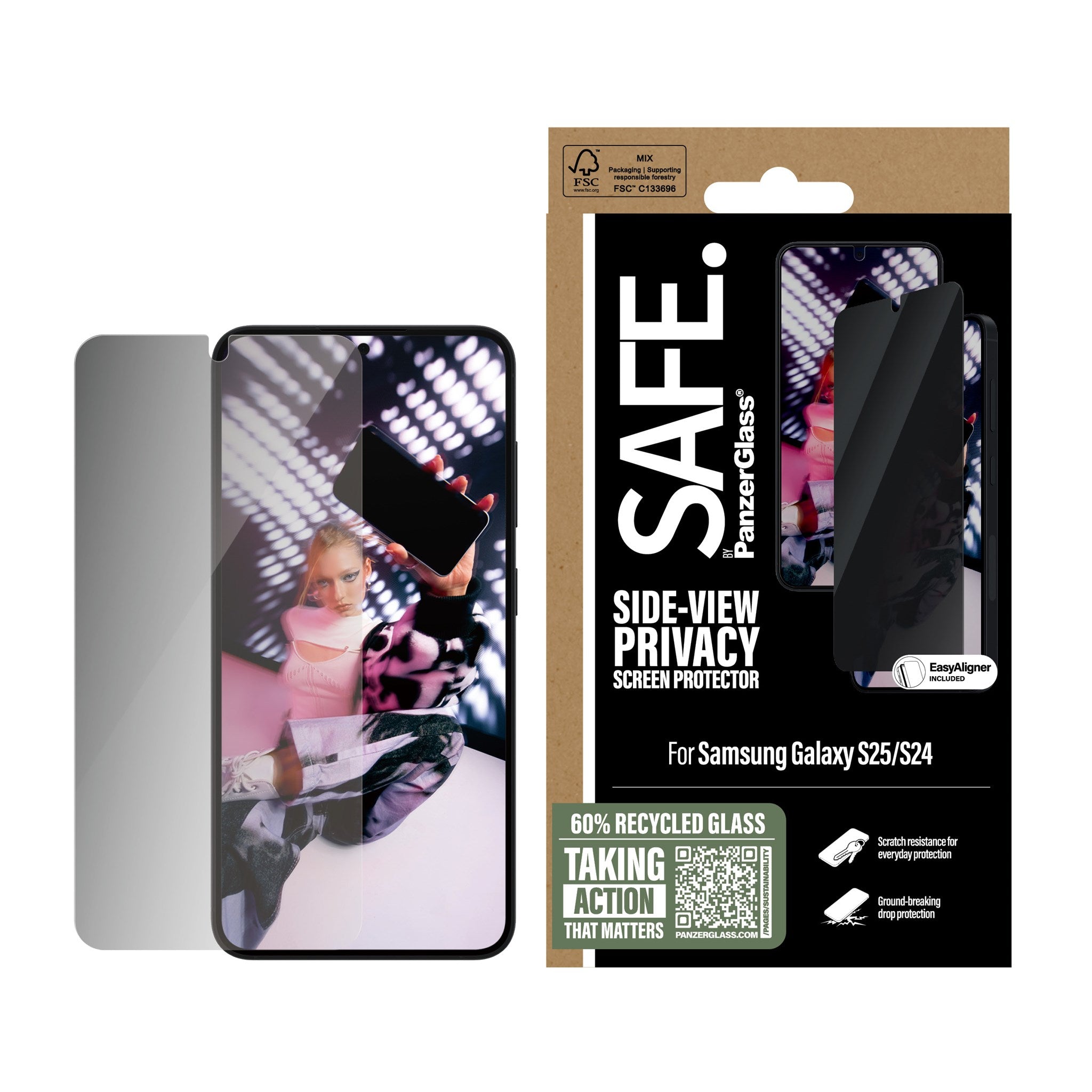 SAFE. by PanzerGlass® Privacy Screen Protector Samsung Galaxy S25 | S24 | Ultra-Wide Fit